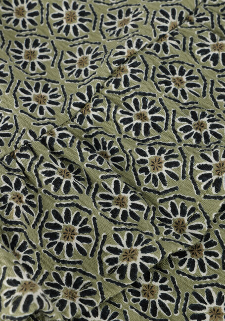 Groene DAILY7 Mini jurk DRESS LONGSLEEVE FLOWER - large