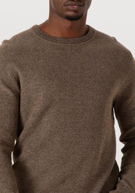 Bruine SELECTED HOMME Trui SLHROSS LS KNIT STRUCTURE CREW NECK NOOS - large