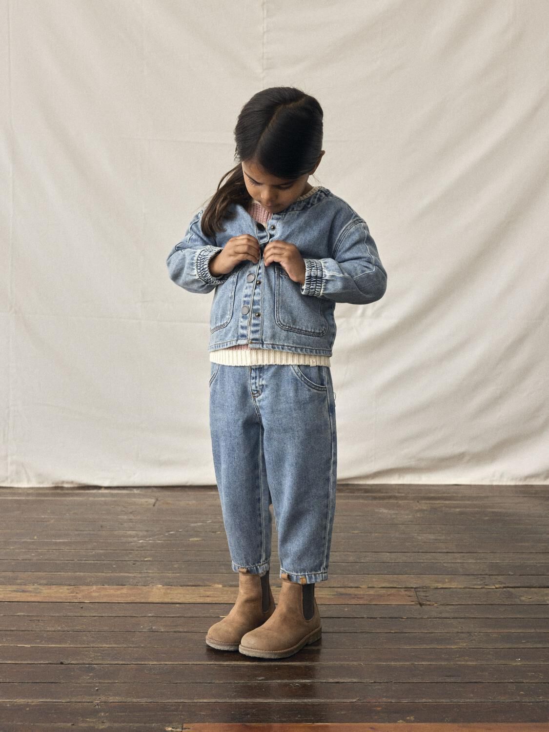 Blauwe LIL' ATELIER Straight leg jeans NMFKAROLE LOOSE JEANS 4016-CJ LIL - large