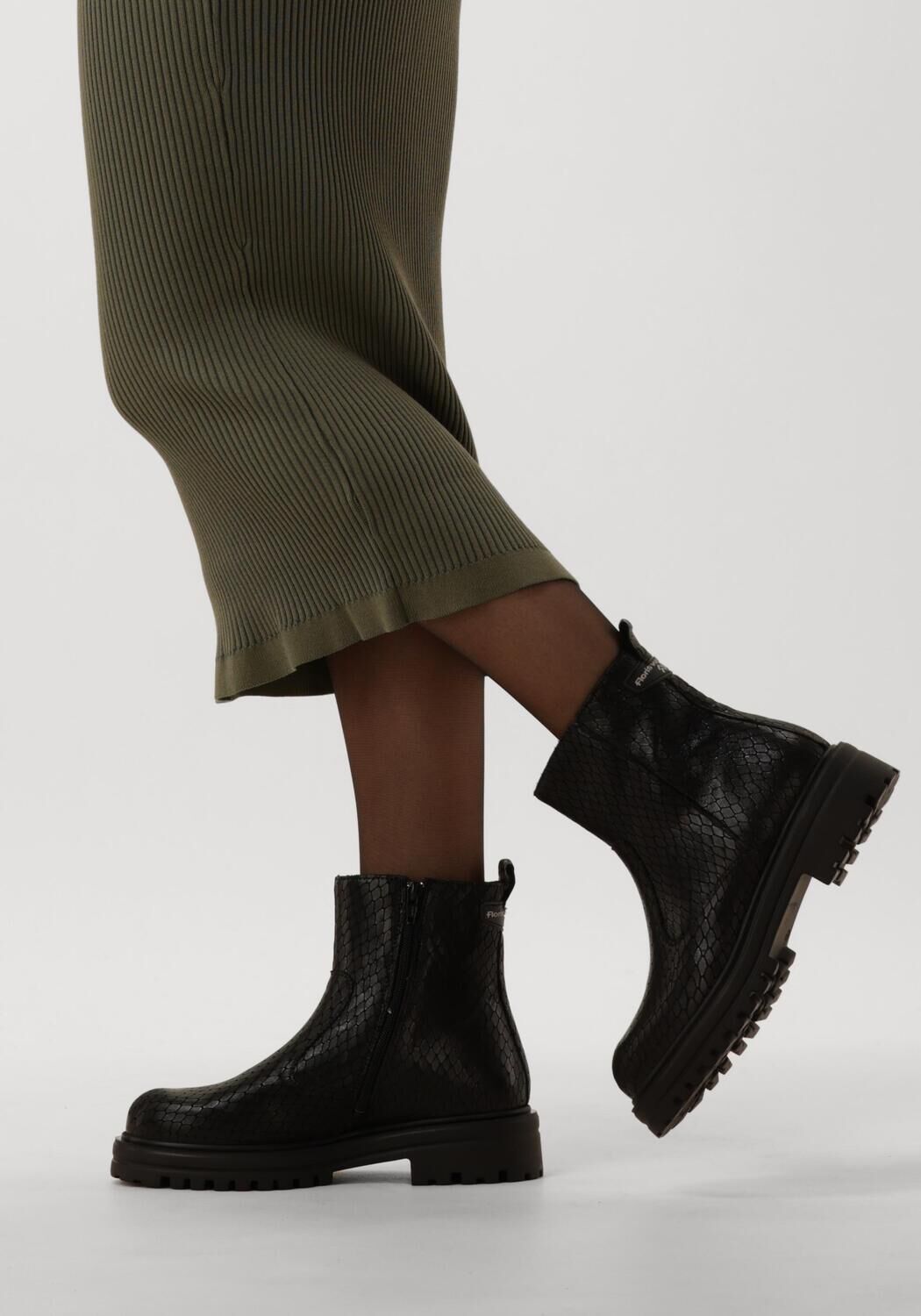 Zwarte FLORIS VAN BOMMEL Enkelboots WONKI 10.01 - large