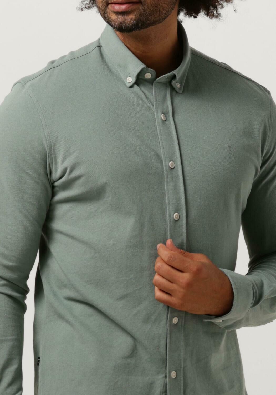 BUTCHER OF BLUE Heren Overhemden Robbins Clean Pique Shirt Groen