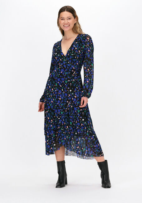Donkerblauwe FABIENNE CHAPOT Midi jurk NATASJA FRILL DRESS - large