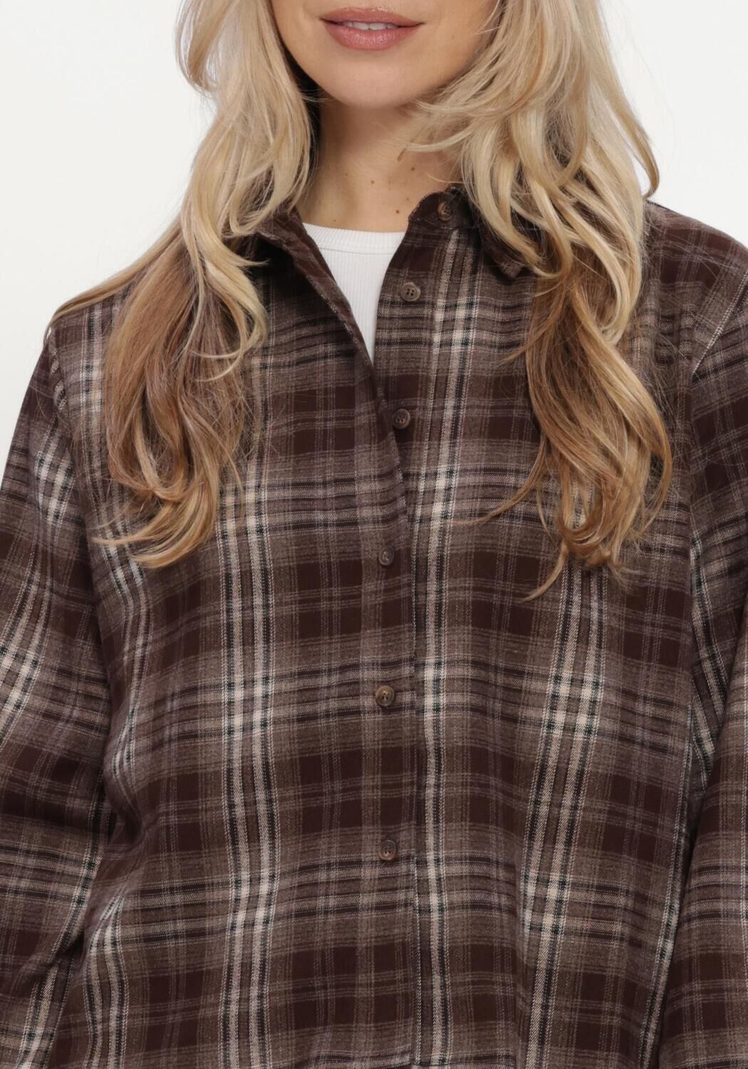Bruine NEO NOIR Blouses JAYLIN FLANNEL CHECK SHIRT - large