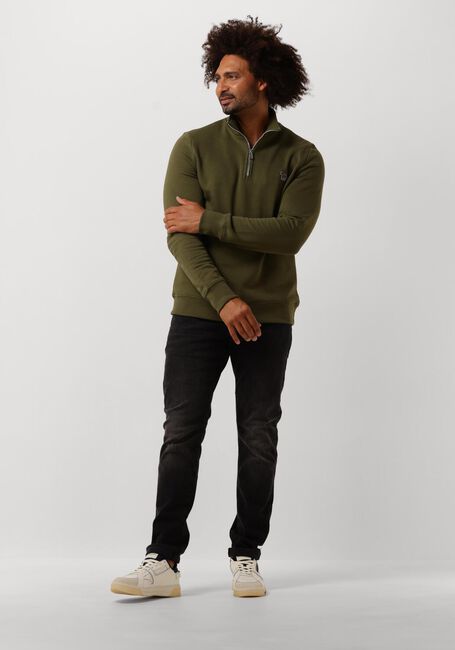 Groene PS PAUL SMITH Sweater MENS REG FIT HALF ZIP SWEAT ZEBRA - large