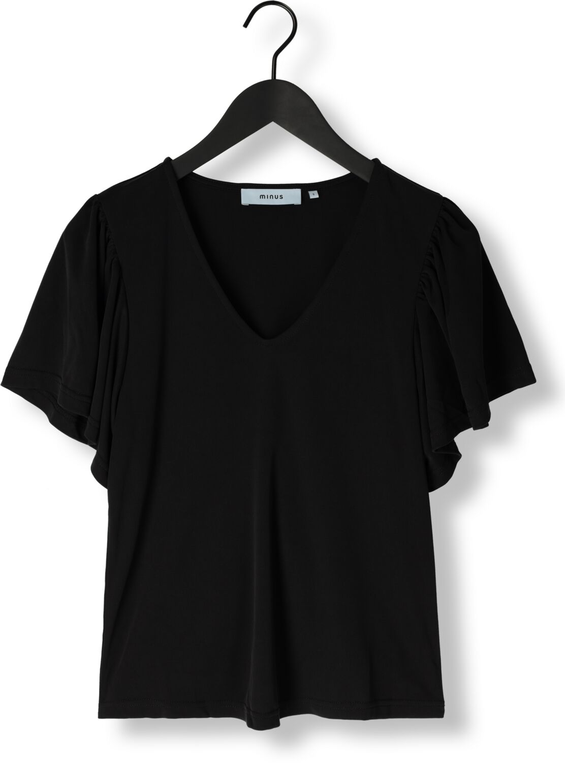 MINUS Dames Tops & T-shirts Rianne V-neck T-shirt Zwart