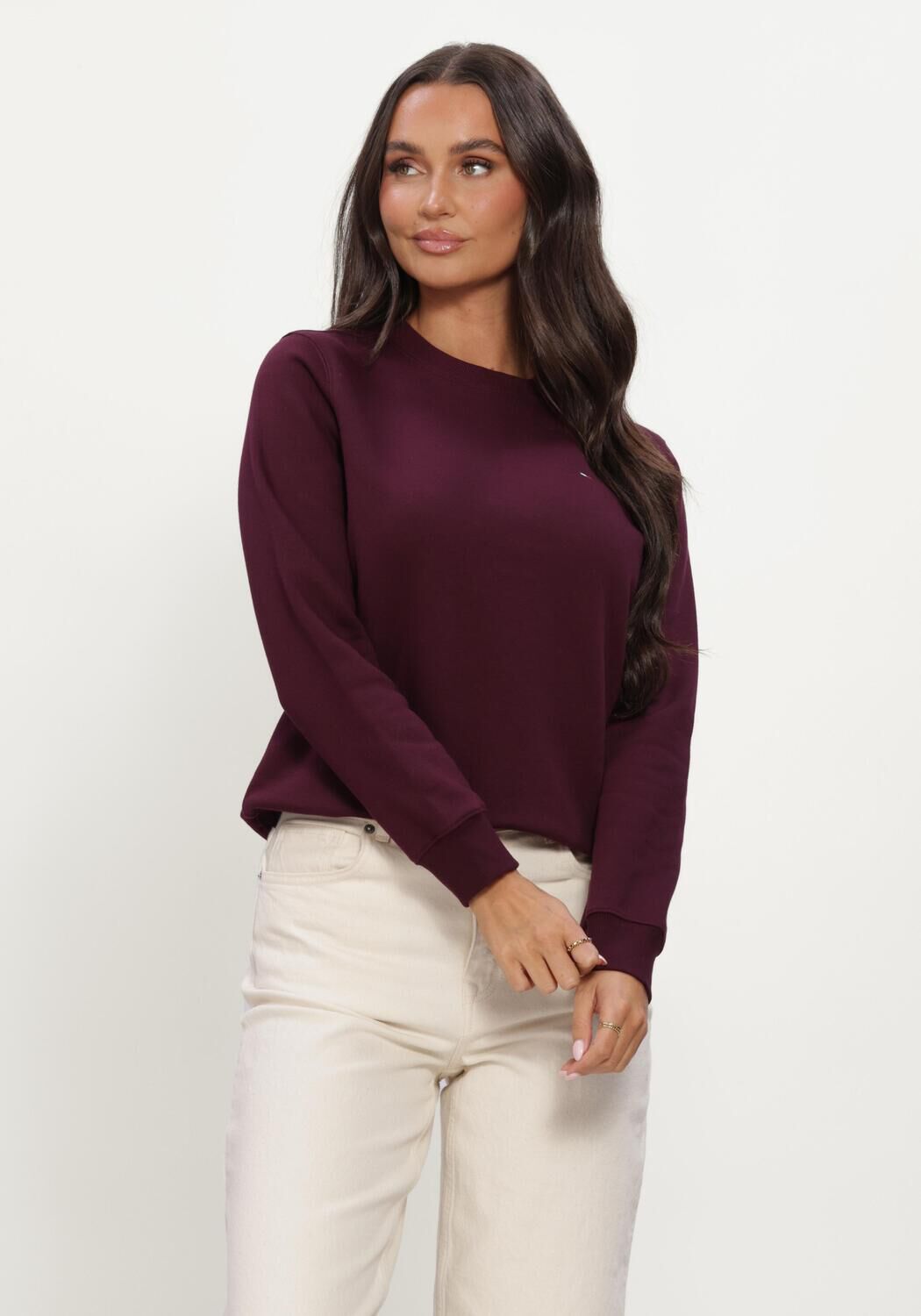 Bordeaux TOMMY JEANS Sweater TJW REG S FLAG CREW - large