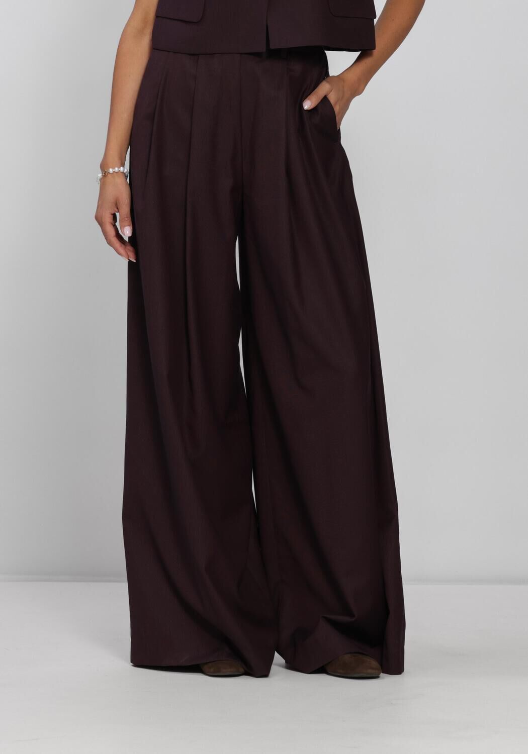 Bruine BY-BAR Wijde broek SEF PANTS - large