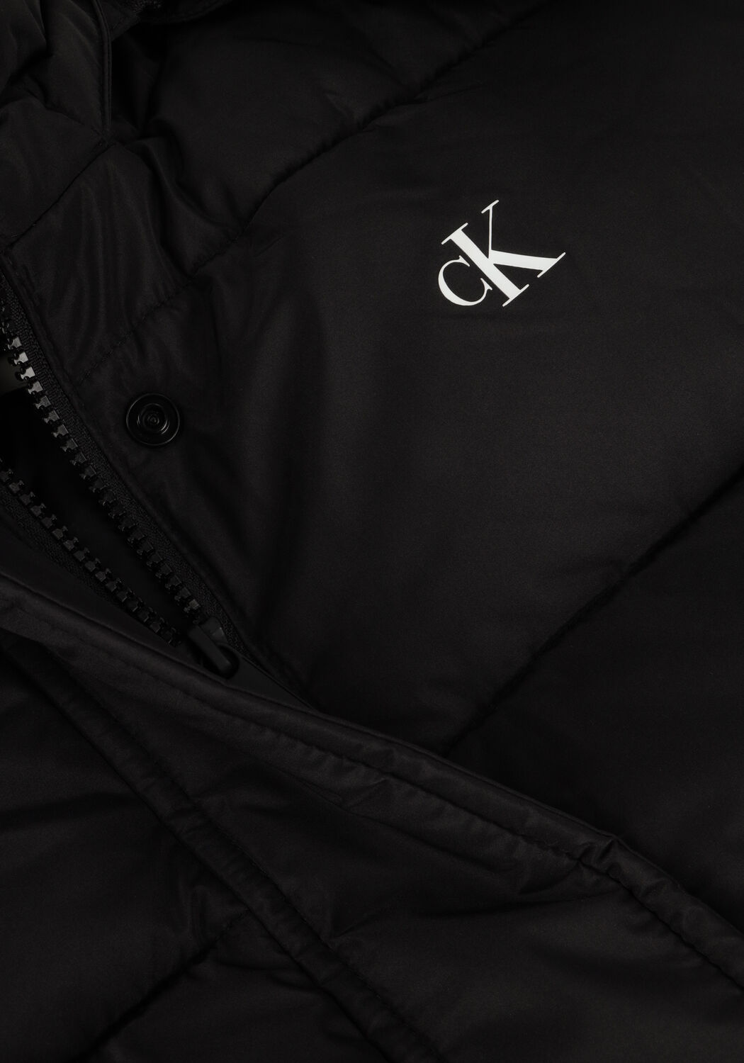 Zwarte CALVIN KLEIN Gewatteerde jas MATTE MONOLOGO ND SHORT PUFFER - large