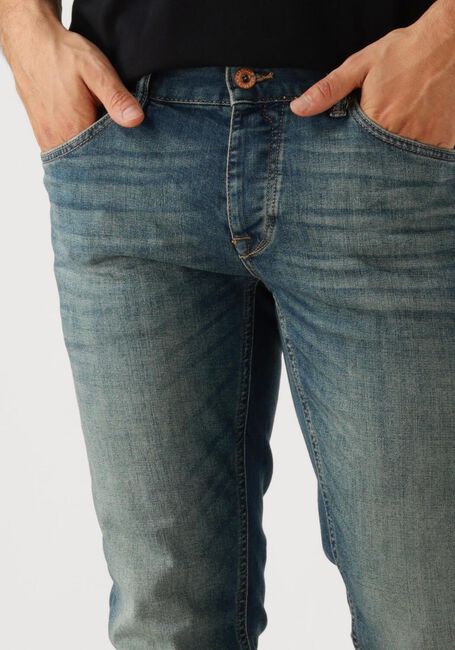 Blauwe CAST IRON Slim fit jeans RISER SLIM WORN-IN BLUE DENIM - large