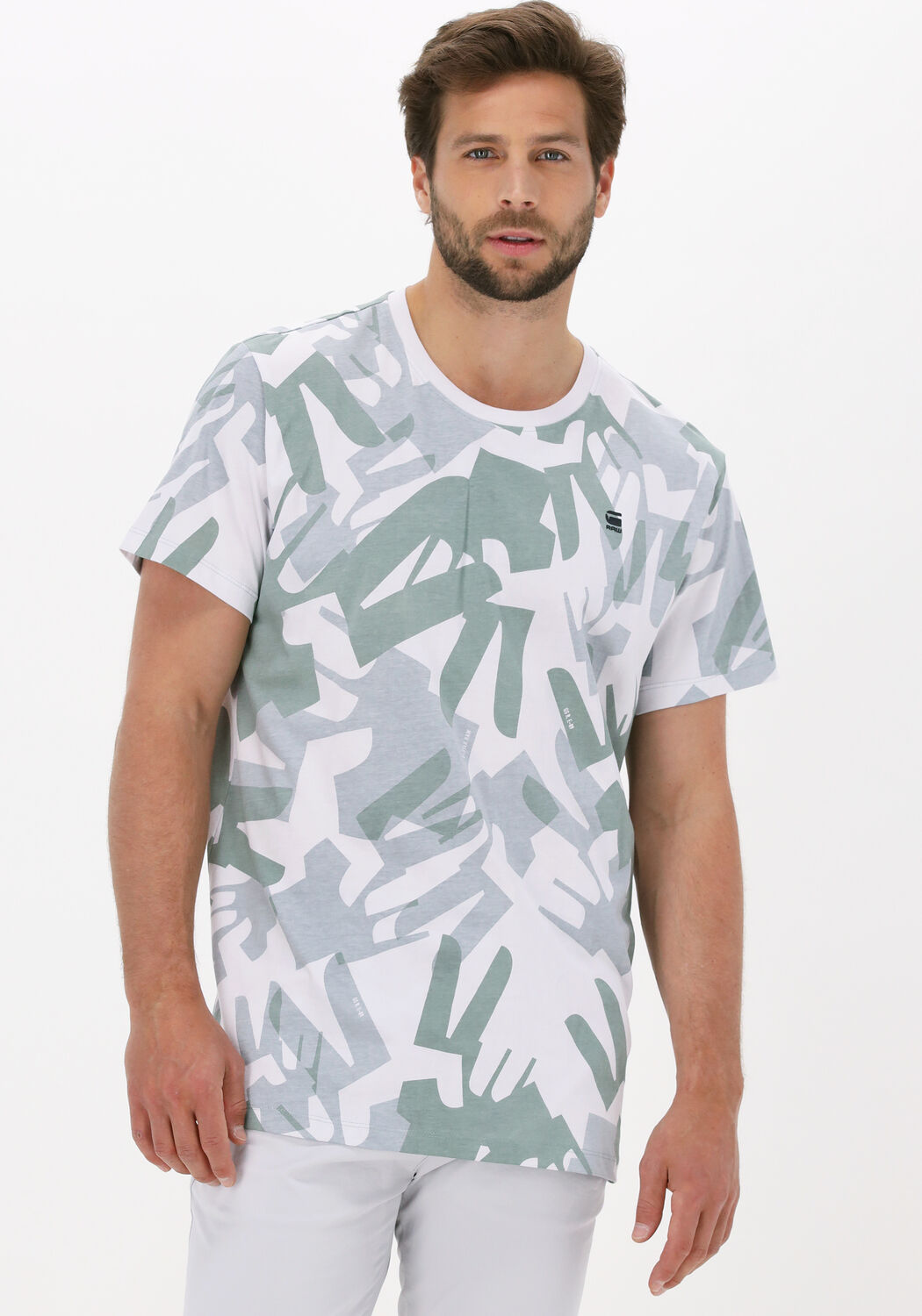 Beige G-STAR RAW T-shirt CAMO AO R T 