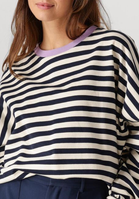 Witte COLOURFUL REBEL Trui STRIPE CONTRAST DROPPED SHOULDER SWEAT - large