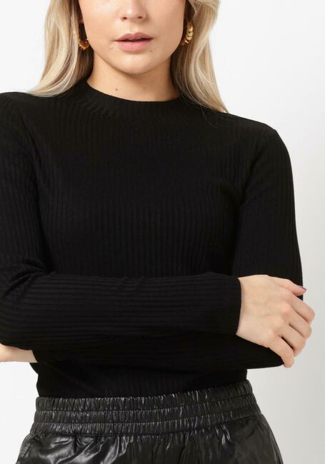 Zwarte ALIX THE LABEL Top LADIES KNITTED RIB TURTLE NECK TOP - large