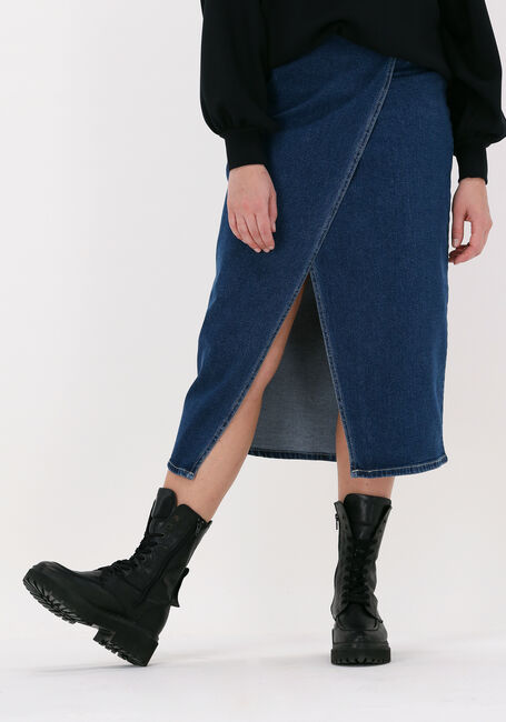 Blauwe MSCH COPENHAGEN Midirok GEMINA RIKKA DENIM SKIRT - large