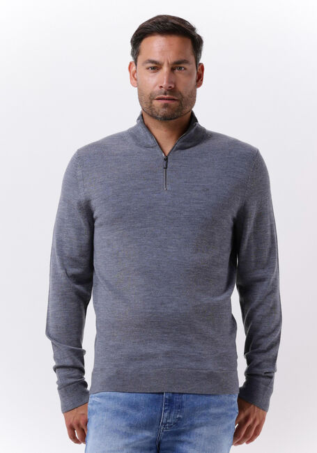 Grijze CALVIN KLEIN Trui SUPERIOR WOOL QUARTER ZIP - large