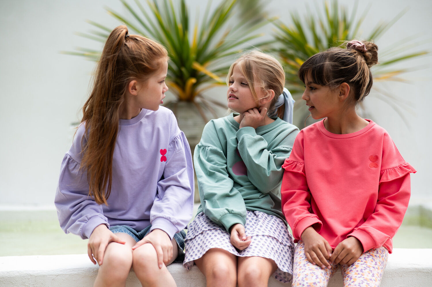 PETIT BLUSH Meisjes Truien & Vesten June Ruffle Sweater Koraal