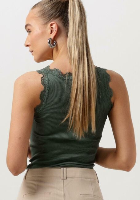 Donkergroene ROSEMUNDE Top SILK TOP W/ LACE - large