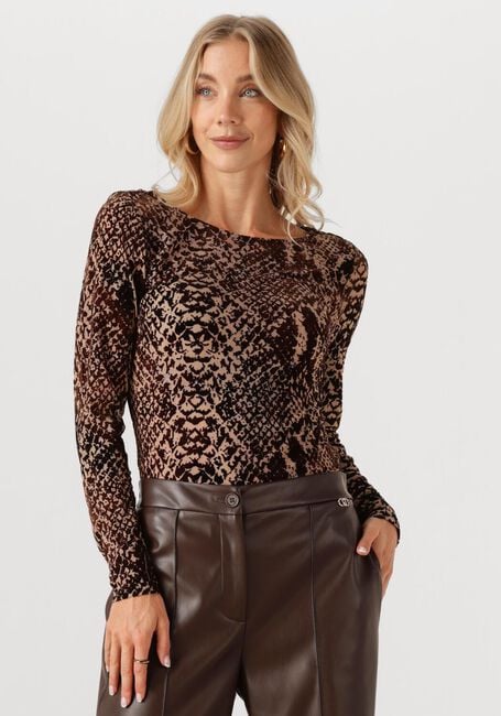 Bruine ROUGE EDIT Top ROUSARI LS O NECK TOP - large
