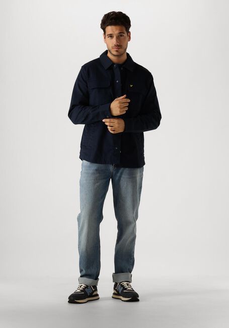 Blauwe LYLE & SCOTT Trui COTTON MERINO CREW NECK JUMPER - large