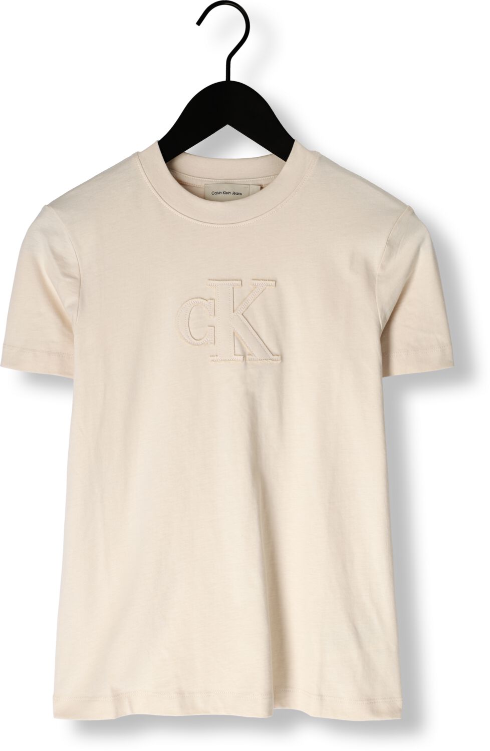 CALVIN KLEIN Dames Tops & T-shirts Ck Applique Regular Tee Beige