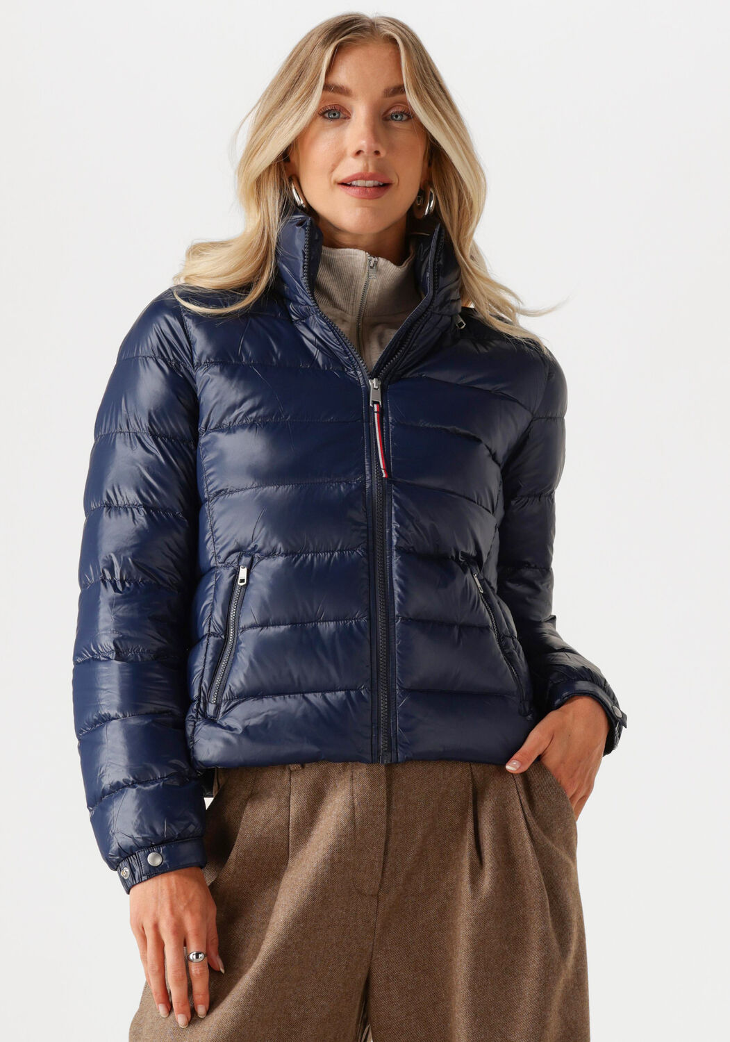 TOMMY HILFIGER Dames Jassen Lw Down Feminine Gloss Jacket Blauw