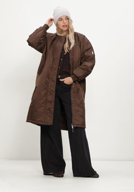 Bruine MY ESSENTIAL WARDROBE Gewatteerde jas HELGAMW REVERSABLE LONG JACKET - large