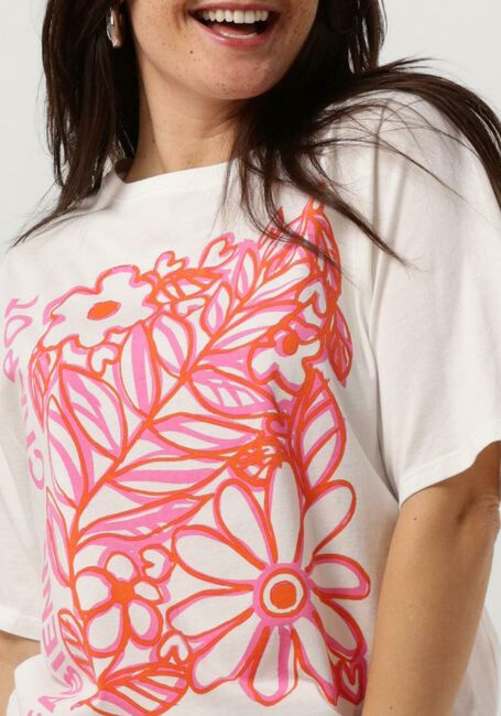 Ecru FABIENNE CHAPOT T-shirt FAY BLOOM PINK T-SHIRT - large