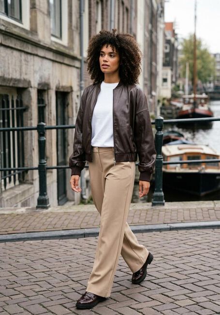 Bruine STUDIO ANNELOES Jack MAYTE FAUX LEATHER BOMBER - large