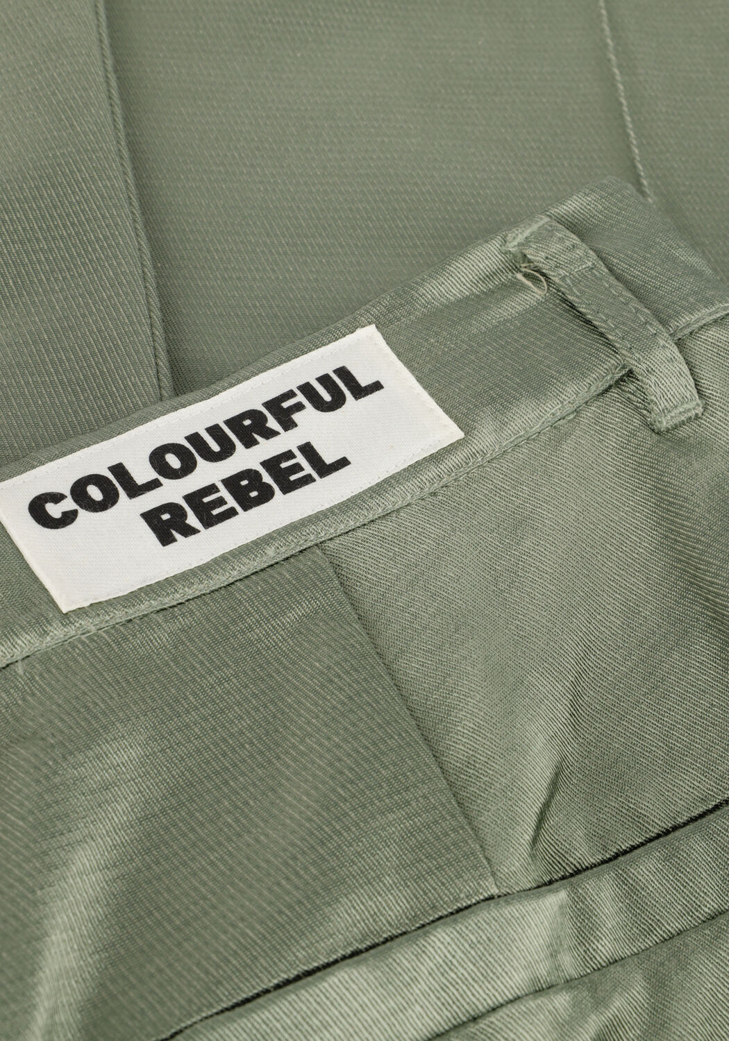Groene COLOURFUL REBEL Pantalon WENDE SATIN PINTUCK LOW PANTS - large