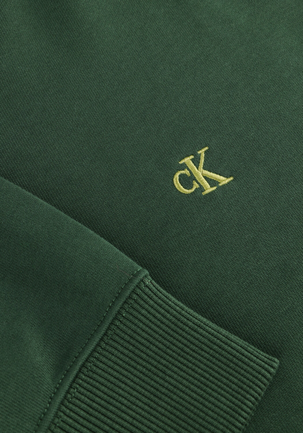 Donkergroene CALVIN KLEIN Sweater LS EU 350TERRY MONOGRAM CN SWEAT - large