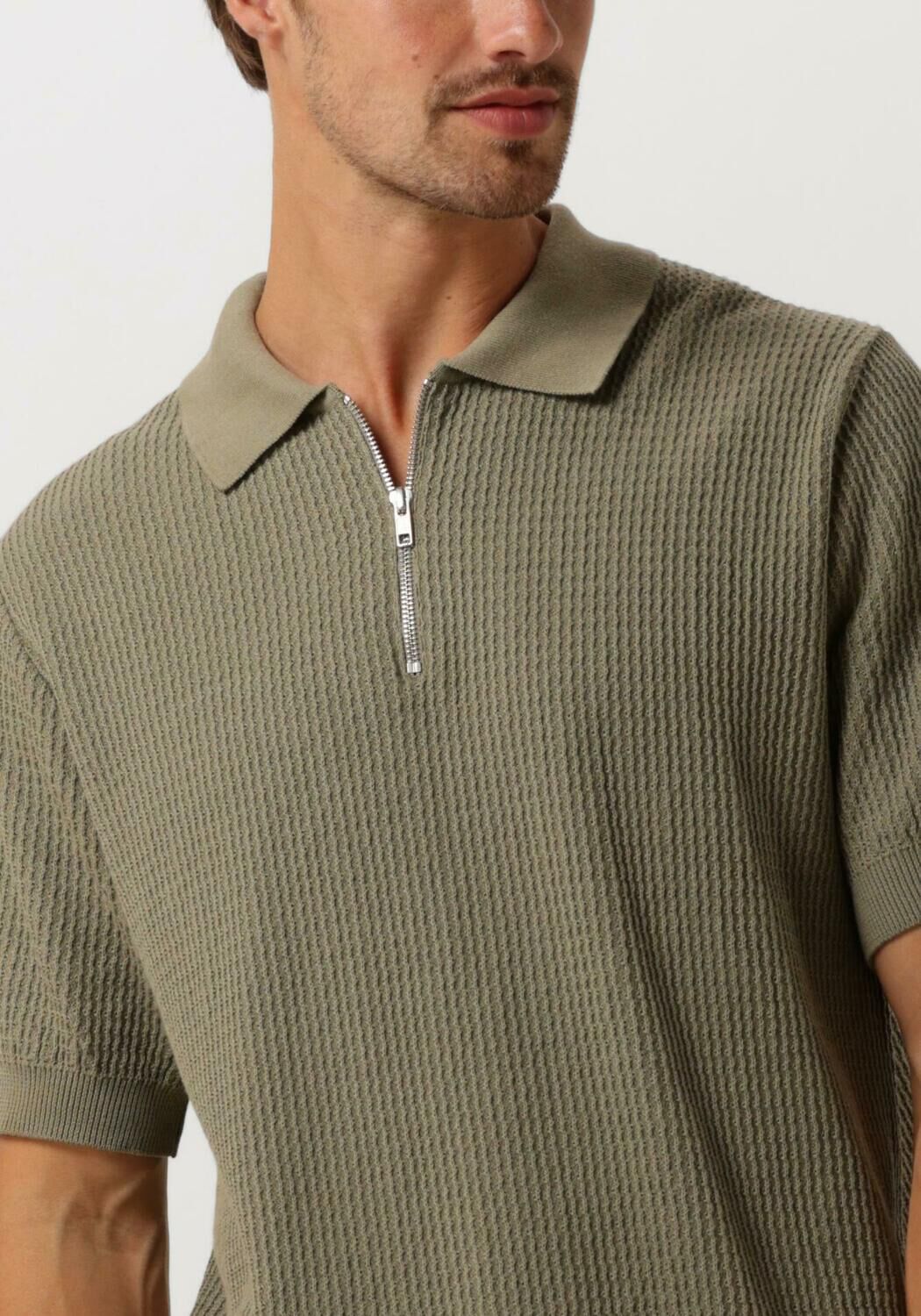 FORÉT Forét Heren Polo's & T-shirts Moment Half Zip Knit Groen