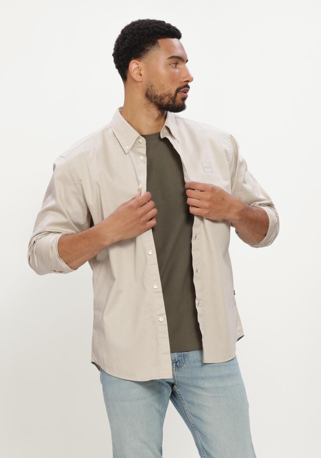 Beige BOSS ORANGE Casual overhemd RICOPLUS_M - large