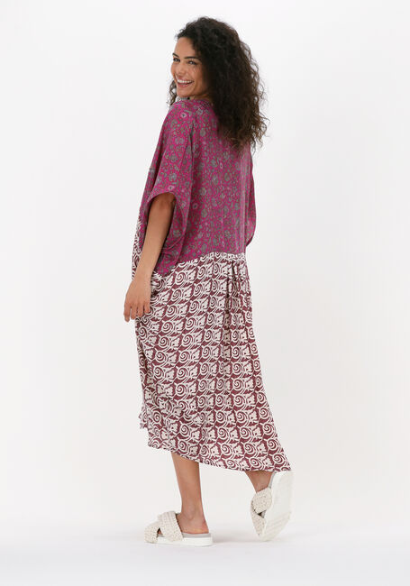 Paarse SISSEL EDELBO Midi jurk MADONNA MIX CAFTAN - large