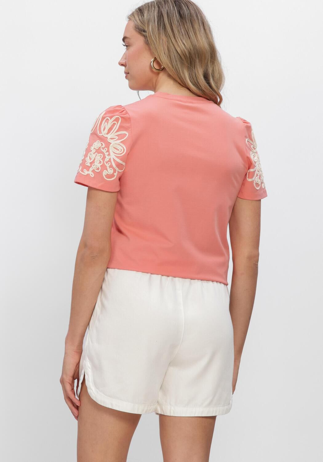 Roze OBJECT T-shirt OBJCAROLINE JOANA SS TOP E DIV - large