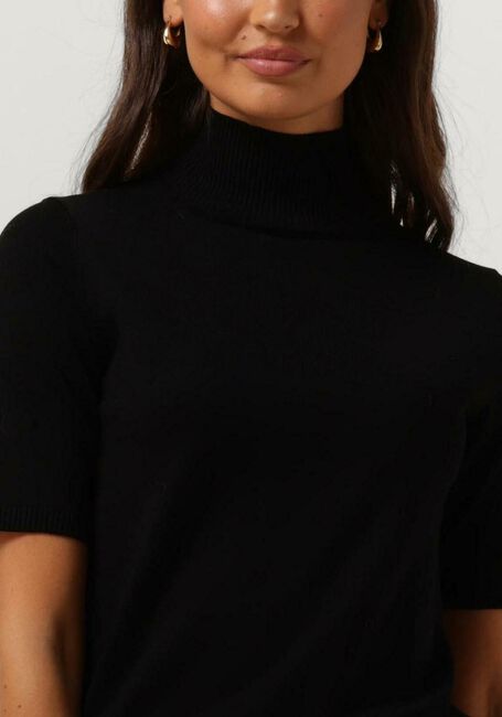 Zwarte MINUS Top LIMA ROLL NECK KNIT - large