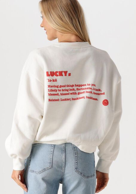 Witte BY-BAR Trui BIBI DICTIONARY BIG SWEATER - large