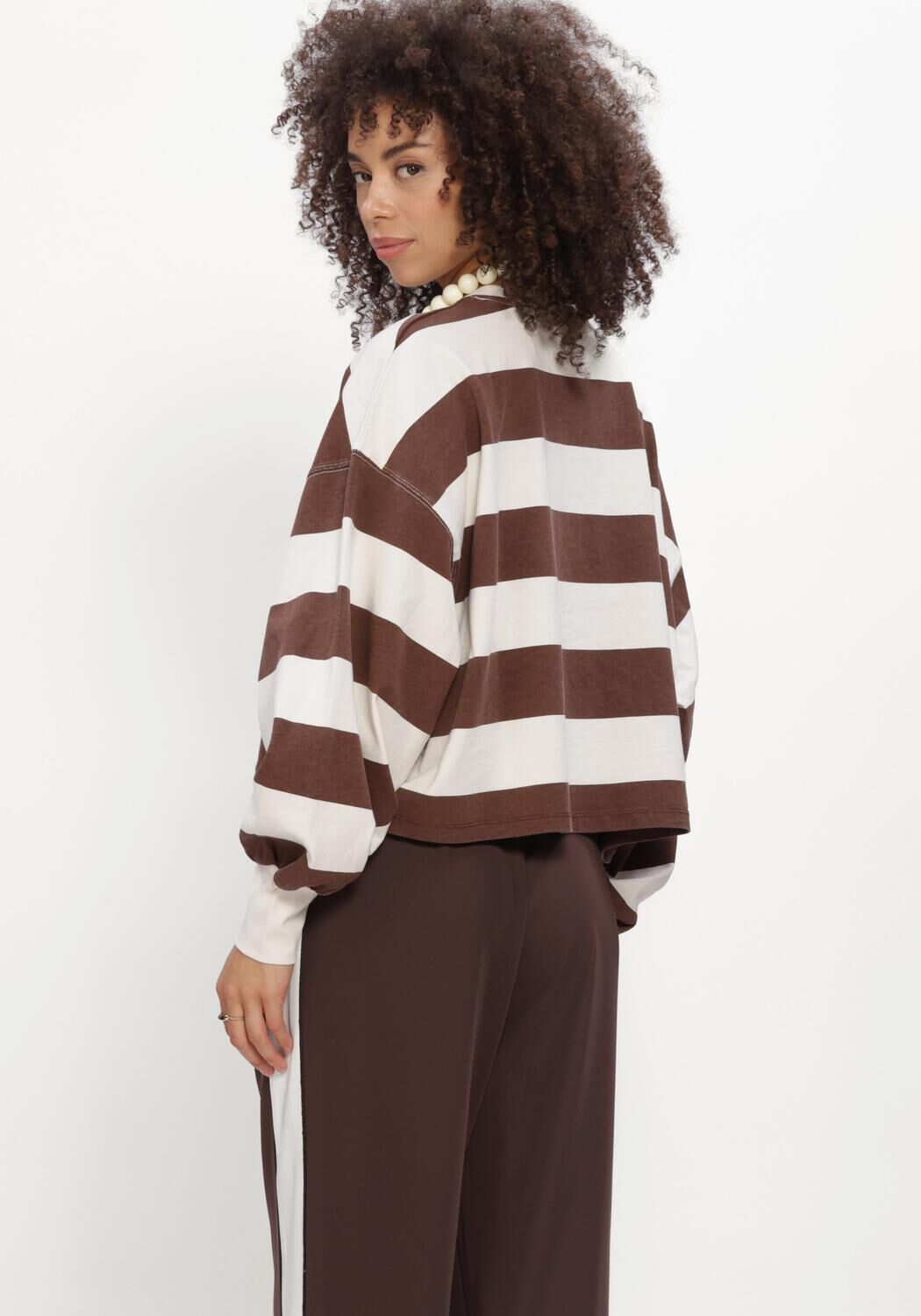 Bruine CATWALK JUNKIE Top OVERSIZED STRIPED LONG SLEEVE - large