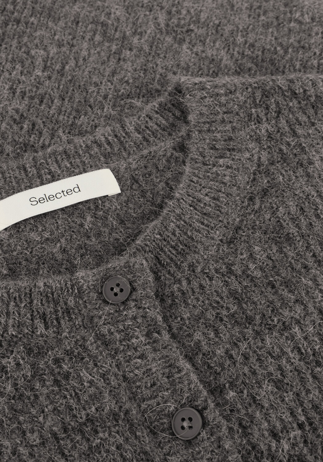 Grijze SELECTED WOMEN Spencer SLFLULU SL BUTTON O-NECK VEST EX - large