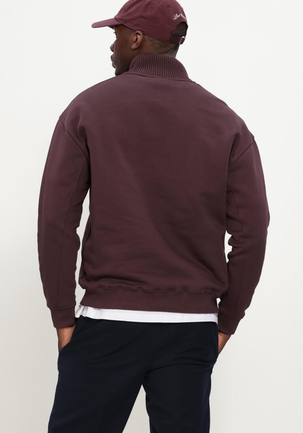 Bordeaux GENTI Sweater HALF ZIP SWEAT - large