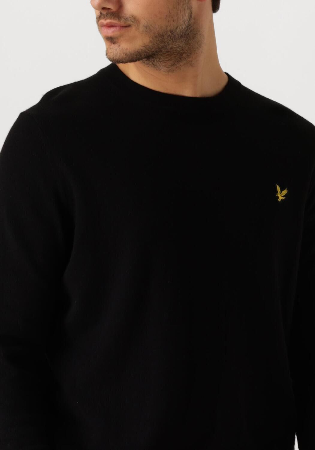 LYLE & SCOTT Heren Truien & Vesten Cotton Merino Crew Neck Jumper Zwart