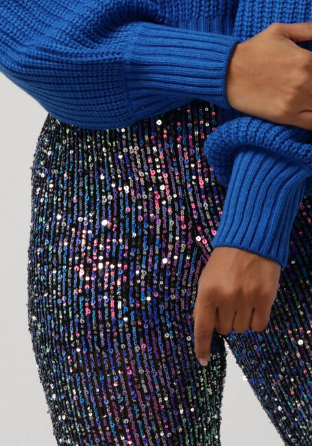 Blauwe COLOURFUL REBEL Flared broek STEFFIE SEQUINS FLARE - large