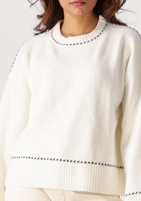 Gebroken wit NEO NOIR Trui ROEME KNIT STITCH BLOUSE - large