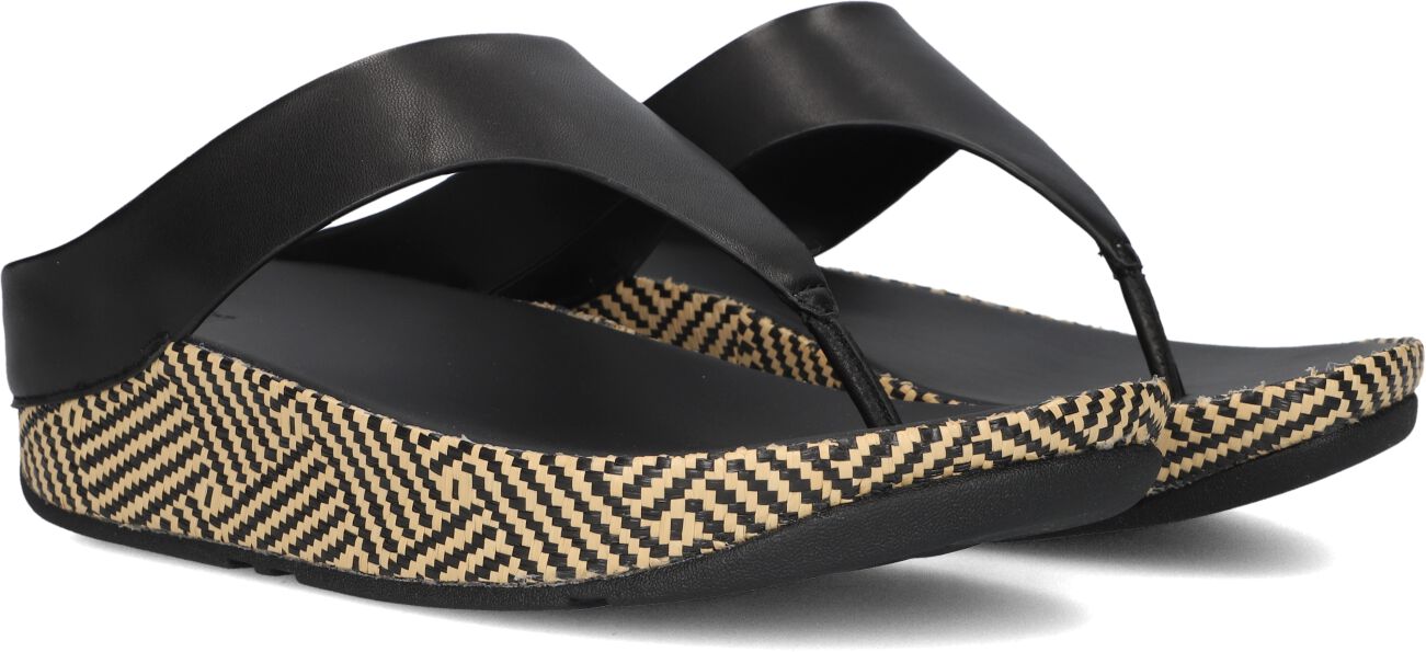 FitFlop Dames Slippers Lulu Lux Graphic Weave Toe-post - Zwart, foto 2