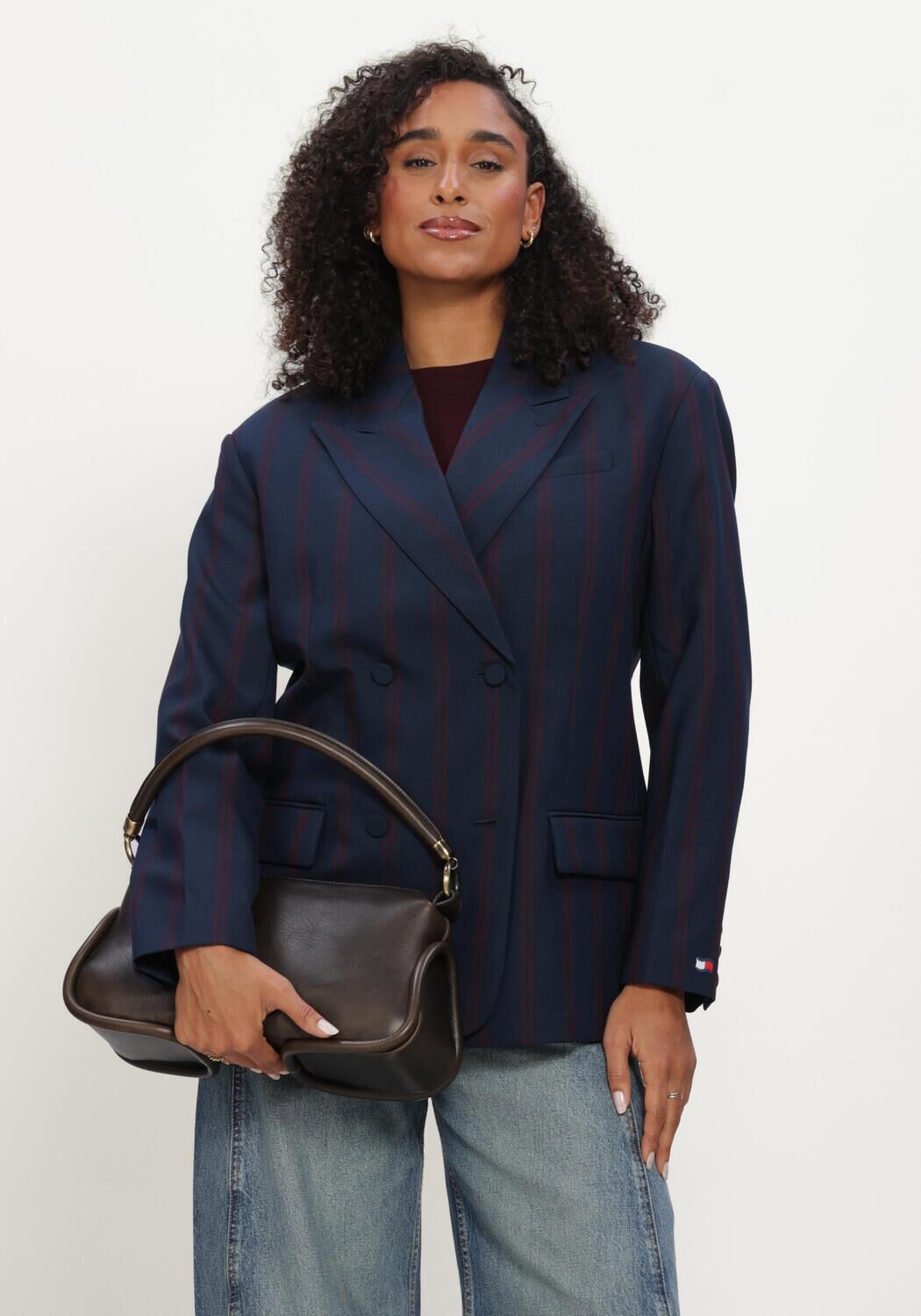 Donkerblauwe TOMMY JEANS Blazer TJW COLLEGIATE BLAZER - large