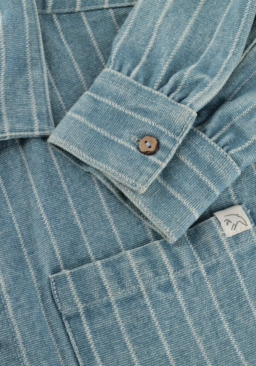 Lichtblauwe JENEST Casual overhemd LEF STRIPE OVERSHIRT - large