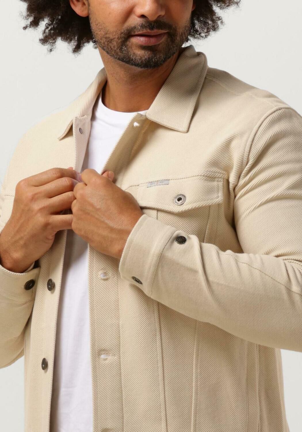 CAST IRON Heren Jassen Button Jacket Twill Beige
