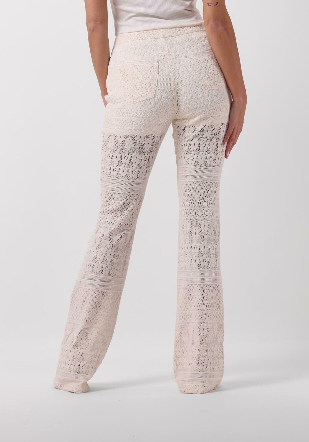LIU JO Dames Broeken Pizzo Macrame Tp Pants Creme