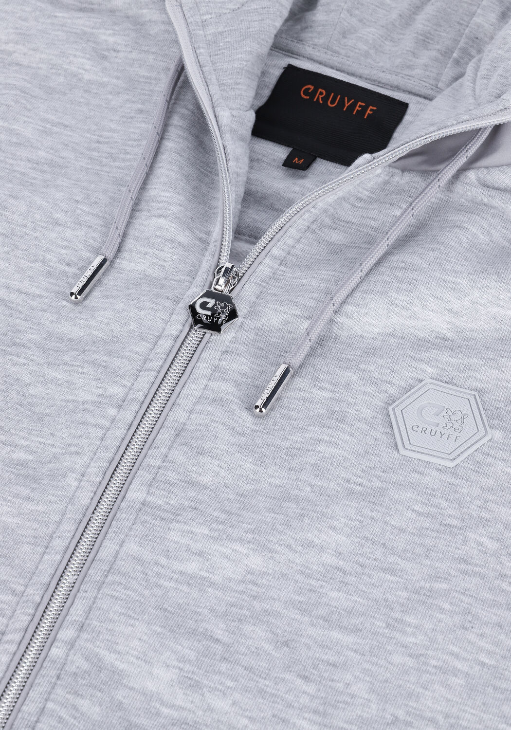 Lichtgrijze CRUYFF Vest AIMAR ZIP THU - 280 GSM BRUSHBACK WOVEN OVERLAYERS - large