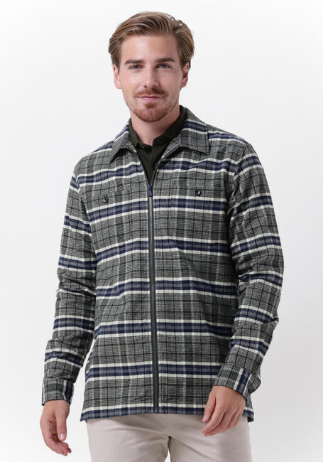 Grijze DSTREZZED Overshirt ZIPPED OVERSHIRT FANCY TARTAN - large