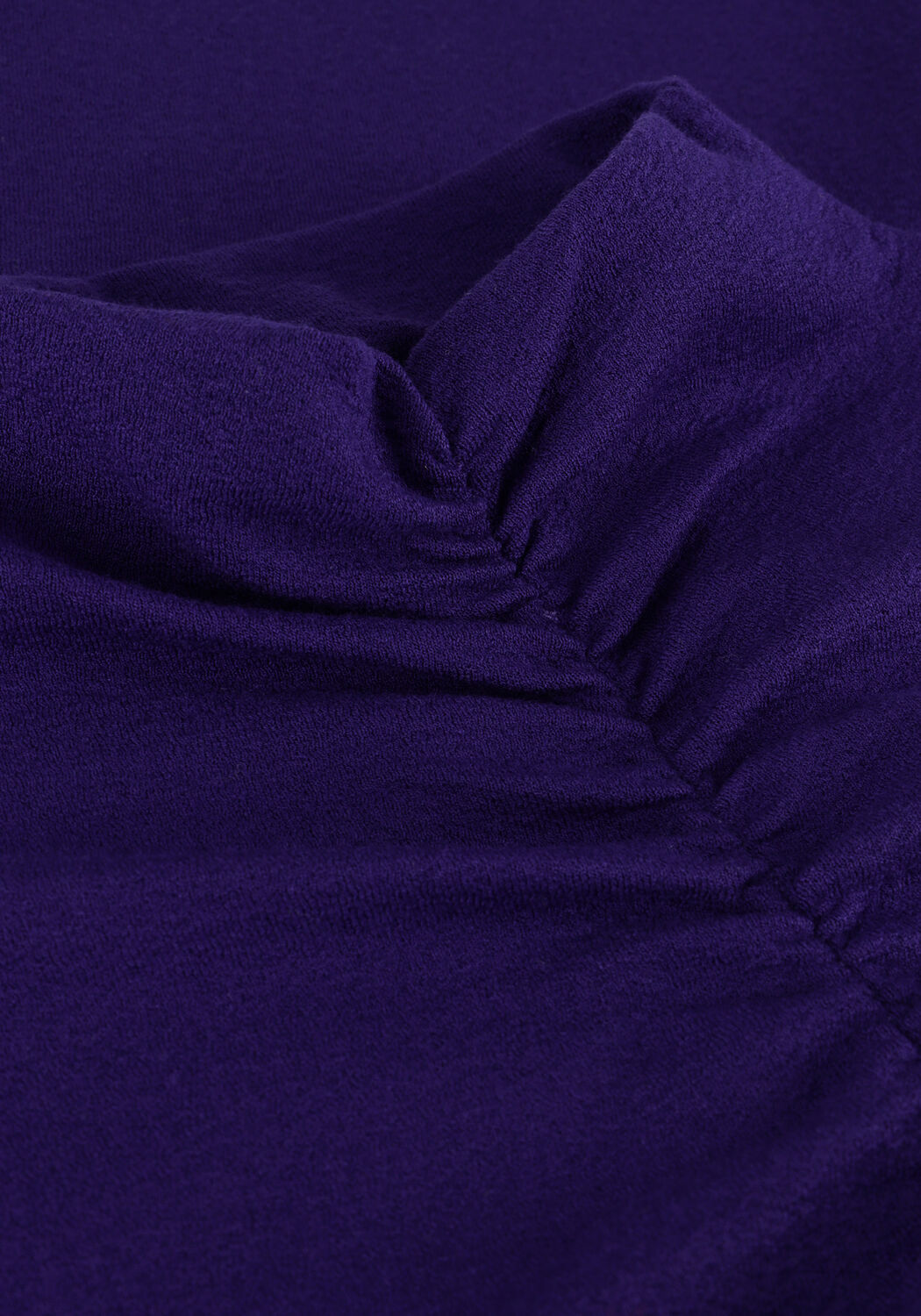 Paarse JANSEN AMSTERDAM Coltrui CJ198 CREPE JERSEY TOP WITH WRINKLING AT TURTLE NECK - large