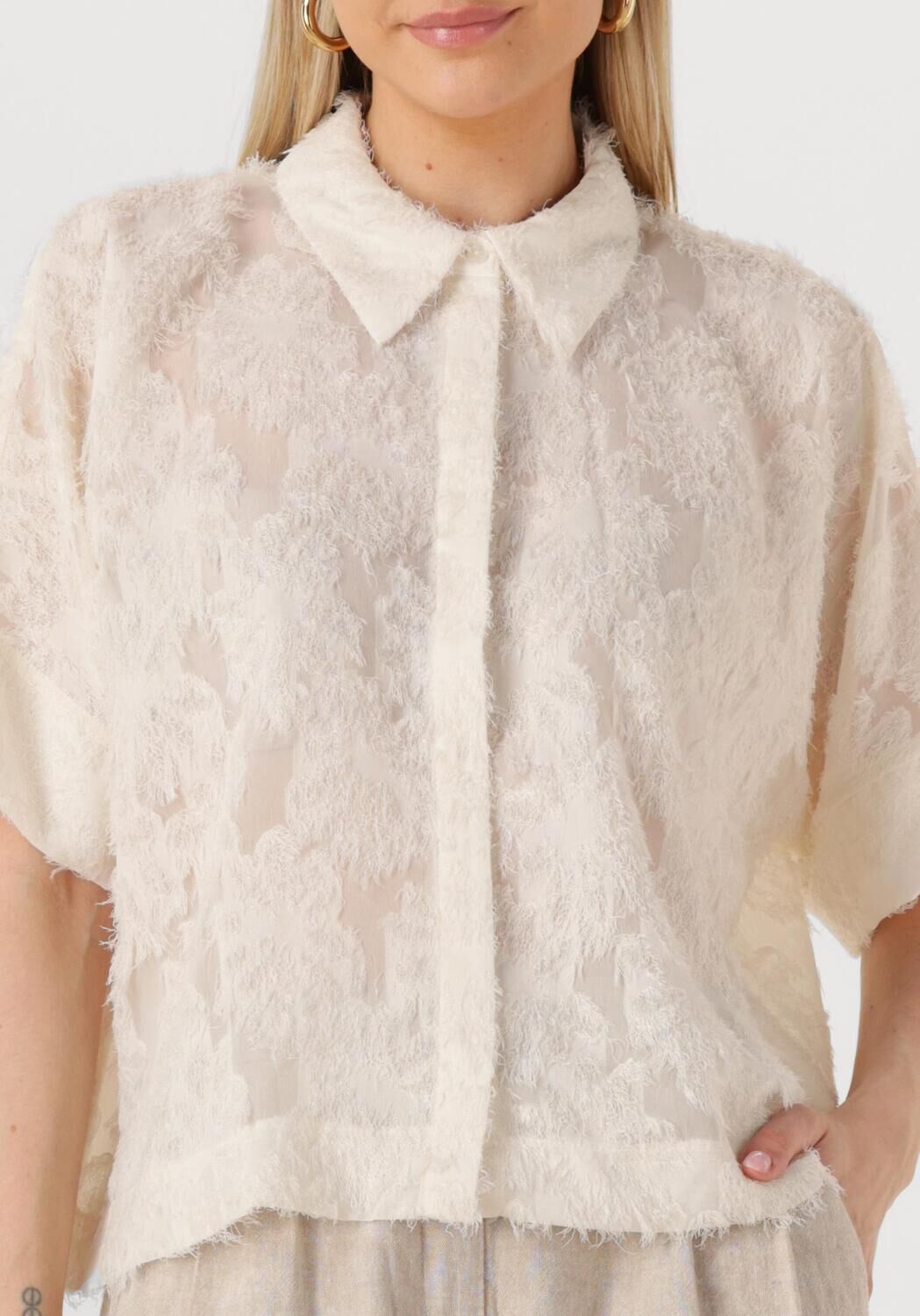 ROUGE EDIT Dames Blouses Roukyoto 2 4 Shirt Wit